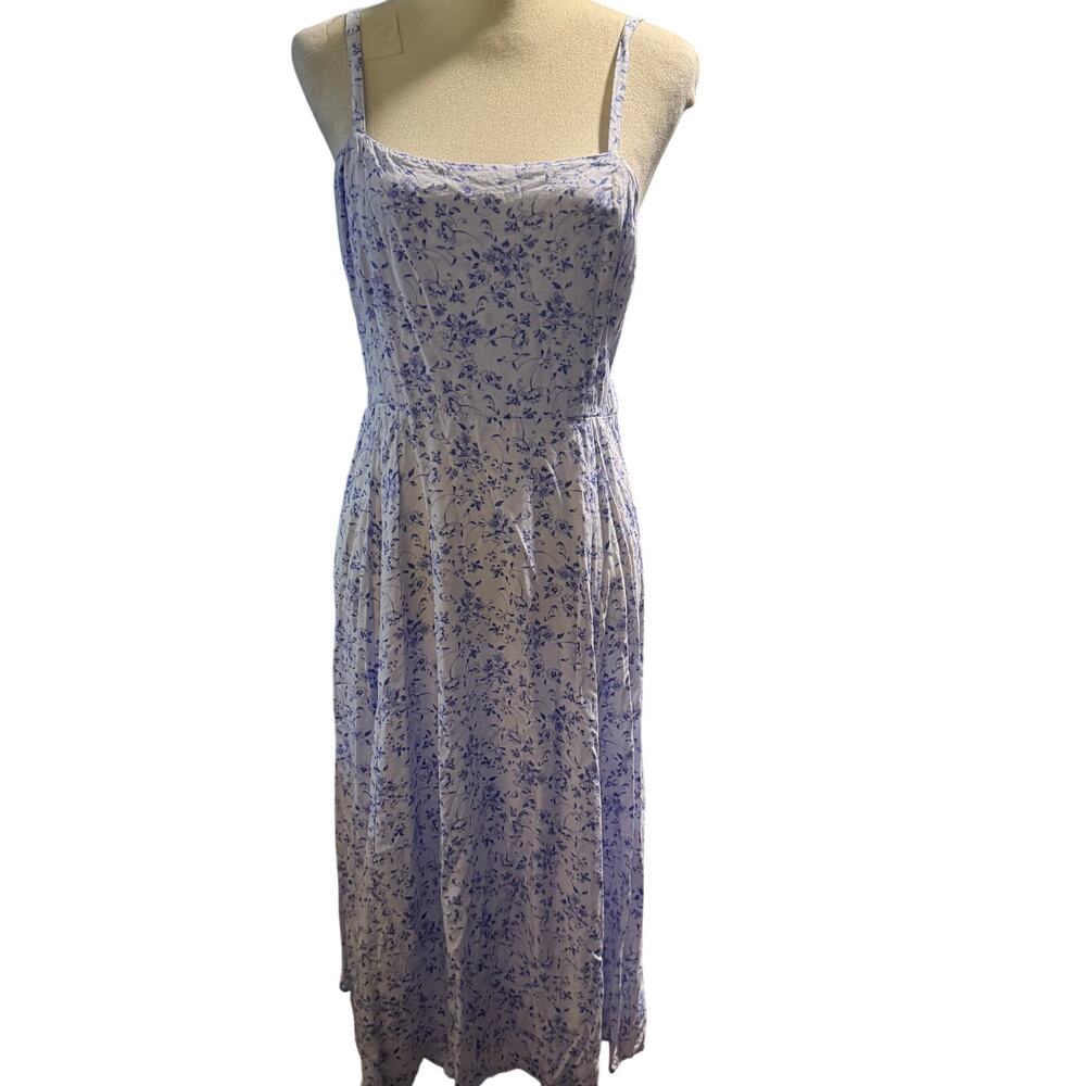 Gap Floral Smocked Midi Sun Dress, Blue & White Toile, Cottagecore, Size Medium